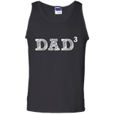 Men's Dad3 Three Kids Father's Day Father of Three Tank Top - TEEEVER - Black / S- Sleeveless -TeeEver.com