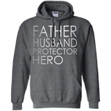 father's day - Father Husband Protector Hero Hoodie - TEEEVER - Dark Heather / S- Hoodies -TeeEver.com