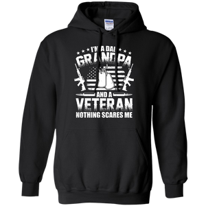 I'm A Dad Grandpa Veteran Father's Day Pullover Hoodie - Black / Small- Sweatshirts -TeeEver.com