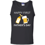 Happy first Father's Day Tank Top - TEEEVER - Black / S- Sleeveless -TeeEver.com