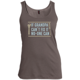 Mens If Grandpa Can't Fix It No-one Can - Father's Day Gift Women's Tank Top - Warm Grey / Small- T-Shirts -TeeEver.com
