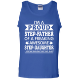Men's Proud Step-Father of Awesome Step-Daughter Fathers Day Tank Top - TEEEVER - Royal / S- Sleeveless -TeeEver.com