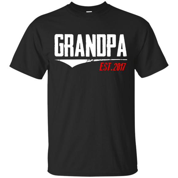 Men's Grandpa Est 2017 - New Grandpa Gifts first father's Day T-Shirt - TEEEVER - Black / S- Short Sleeve -TeeEver.com