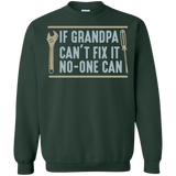 Mens If Grandpa Can't Fix It No-one Can - Father's Day Gift Pullover Sweatshirt - Forest Green / Small- Sweatshirts -TeeEver.com