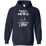 dad and a son first hero a daughter first love mom Hoodie - TEEEVER - Navy / S- Hoodies -TeeEver.com