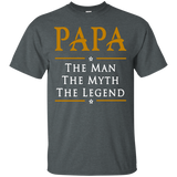 Papa the man myth legend father's day - son gift T-Shirt - TEEEVER - Dark Heather / S- T-Shirts -TeeEver.com