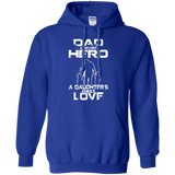 dad and a son first hero a daughter first love mom Hoodie - TEEEVER - Royal / S- Hoodies -TeeEver.com