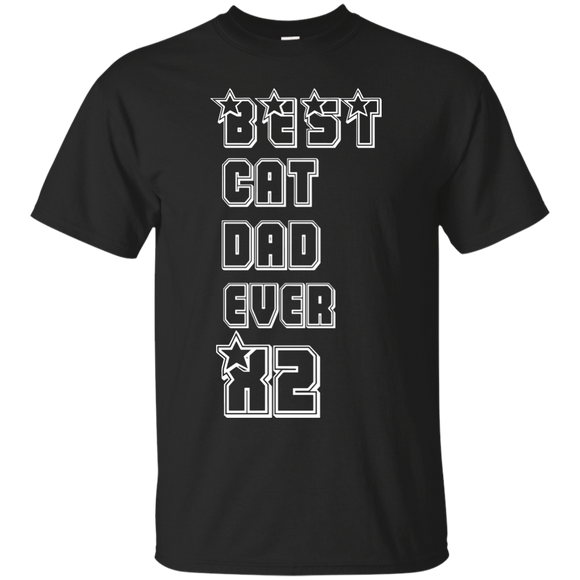 Best Cat Dad Ever X2 Funny - Gift For Father's Day T-Shirt - TEEEVER - Black / S- Short Sleeve -TeeEver.com