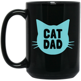 Cat Dad - Father's Gifts idea - Mugs - Black 15 oz. Mug / Black / One Size- Apparel -TeeEver.com