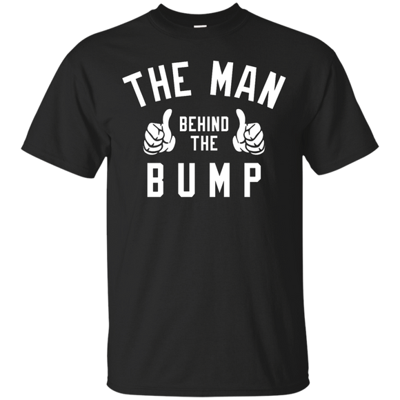 Men's The Man Behind The Bump Men's - New Father Pregnancy - T-Shirt - TEEEVER - Black / S- Short Sleeve -TeeEver.com