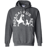 Mens Mens Papasaurus Rex Daddy Saurus Hoodie - TEEEVER - Dark Heather / S- Sweatshirts -TeeEver.com