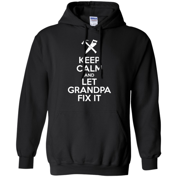 Keep calm and let grandpa fix it Funny Fathers Day Hoodie - TEEEVER - Black / S- Hoodies -TeeEver.com