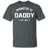 Men's Promoted To Daddy - Gift For New Dad Est 2017 T-Shirt - TEEEVER - Dark Heather / S- Short Sleeve -TeeEver.com