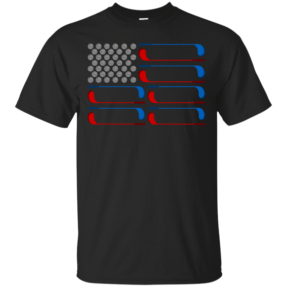 Dad American Flag Golf - July 4th Father's Day Gift - Men/women T-shirt - TEEEVER - G200 Gildan Ultra Cotton T-Shirt / Black / S- Apparel -TeeEver.com