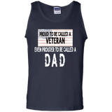 Men's Proud to be a Veteran and Dad Father's Day Gift Tank Top - TEEEVER - Navy / S- Sleeveless -TeeEver.com