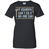 Mens If Grandpa Can't Fix It No-one Can - Father's Day Gift Ladies' T-Shirt - Black / X-Small- T-Shirts -TeeEver.com