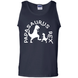 Mens Mens Papasaurus Rex Daddy Saurus Tank Top - TEEEVER - Navy / S- T-Shirts -TeeEver.com