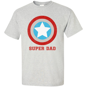 Super Man Daddy Father's Day T-Shirt - Ash / S- Short Sleeve -TeeEver.com