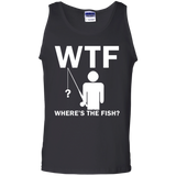 Mens Where's The Fish Funny Father's Day Birthday Gifts Fishing Tank Top - TEEEVER - Black / S- T-Shirts -TeeEver.com