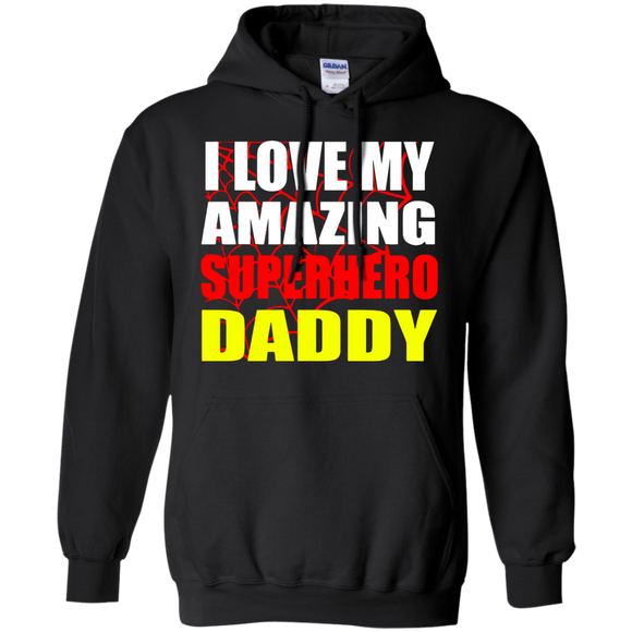 Fathers Day - For Kids I Love My Amazing Superhero Daddy Hoodie - TEEEVER - Black / S- Sweatshirts -TeeEver.com