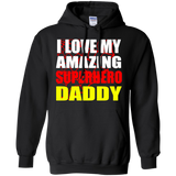 Fathers Day - For Kids I Love My Amazing Superhero Daddy Hoodie - TEEEVER - Black / S- Sweatshirts -TeeEver.com