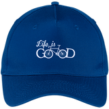 Life is Good Shirt Bicycle - Five Panel Twill Cap - Royal / One Size- Hats -TeeEver.com