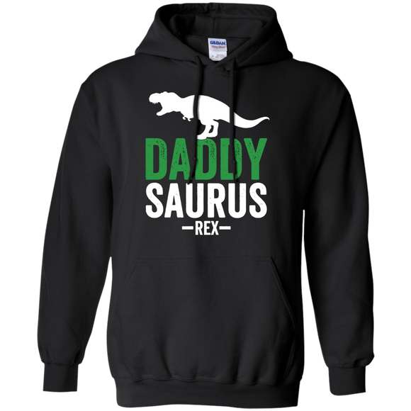 Men's Men's Daddysaurus Rex  - Funny Father's Day Hoodie - TEEEVER - Black / S- Hoodies -TeeEver.com