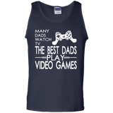 Many Dads Watch TV The Best Dads Play Video Games Tank Top - TEEEVER - Navy / S- Sleeveless -TeeEver.com