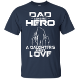 dad and a son first hero a daughter first love mom T-Shirt - TEEEVER - Navy / S- Short Sleeve -TeeEver.com