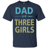 Dad of Three Girls Father's Day T-Shirt - TEEEVER - Navy / S- Short Sleeve -TeeEver.com