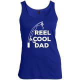 Mens Reel Cool Dad - Fishing Daddy Father's Day Gift - Men/women tank top - TEEEVER - DM481 District Made Women's Scoop Neck Tank Top / Lapis Blue / XS- Apparel -TeeEver.com