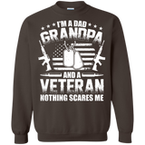 I'm A Dad Grandpa Veteran Father's Day Pullover Sweatshirt - Dark Chocolate / Small- Sweatshirts -TeeEver.com