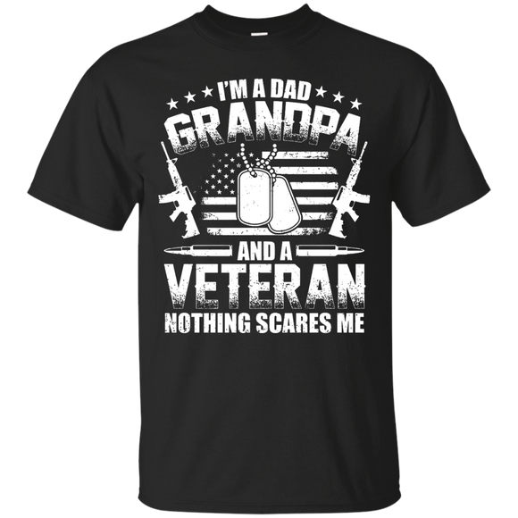 I'm A Dad Grandpa Veteran Father's Day T-Shirt - Black / Small- T-Shirts -TeeEver.com