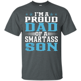 Men's Proud Dad Of A Smartass Son - Gifts Fathers Day T-Shirt - TEEEVER - Dark Heather / S- Short Sleeve -TeeEver.com