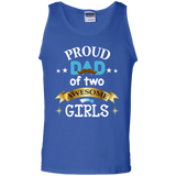 Proud Dad of Two Awesome Girls Father's Day - Daddy Tank Top - TEEEVER - Royal / S- Sleeveless -TeeEver.com
