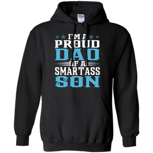 Men's Proud Dad Of A Smartass Son - Gifts Fathers Day Hoodie - TEEEVER - Black / S- Hoodies -TeeEver.com