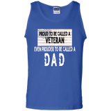 Men's Proud to be a Veteran and Dad Father's Day Gift Tank Top - TEEEVER - Royal / S- Sleeveless -TeeEver.com