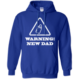 Warning! New Dad Hoodie - TEEEVER - Royal / S- Hoodies -TeeEver.com