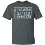 Mens If Grandpa Can't Fix It No-one Can - Father's Day Gift T-Shirt - Dark Heather / Small- T-Shirts -TeeEver.com