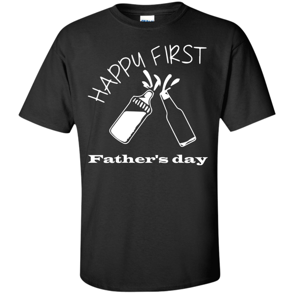 happy-first-father's-day Custom Ultra Cotton T-Shirt - Black / S- Short Sleeve -TeeEver.com