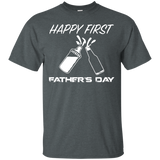 Happy first fatherday, father's day gift - T-Shirt - TEEEVER - Dark Heather / S- Short Sleeve -TeeEver.com