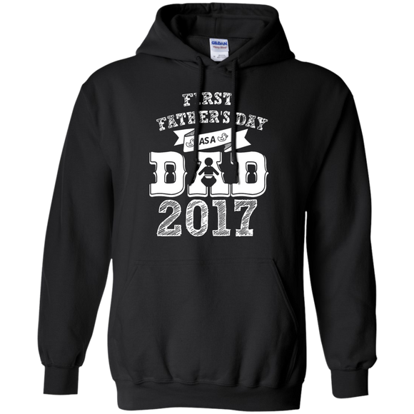 First Father's Day as a Dad 2017 Gift - for New Dads Hoodie - TEEEVER - Black / S- Hoodies -TeeEver.com