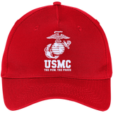 THE FEW THE PROUD THE MARINES - usmc marine - Five Panel Twill Cap - Red / One Size- Hats -TeeEver.com