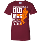 Mens Never Underestimate Old Man with Pickleball Paddle Men/Women T shirt