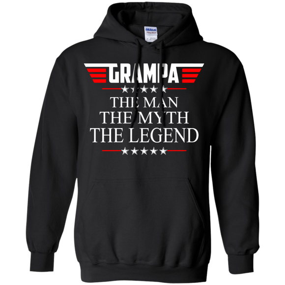 Men's Grampa The Man The Myth The Legend Father's Day Hoodie - TEEEVER - Black / S- Hoodies -TeeEver.com