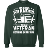 I'm A Dad Grandpa Veteran Father's Day Pullover Sweatshirt - Forest Green / Small- Sweatshirts -TeeEver.com