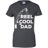 Mens Reel Cool Dad - Fishing Daddy Father's Day Gift - Men/women T-shirt - TEEEVER - G200L Gildan Ladies' 100% Cotton T-Shirt / Dark Heather / XS- Apparel -TeeEver.com