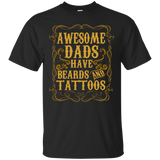 Awesome Dads Have Tattoos and Beards Funny Beard T-Shirt - TEEEVER - Black / S- T-Shirts -TeeEver.com