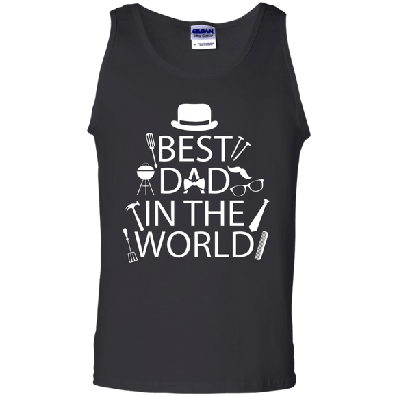 Best Dad In The World Fathers Day Tee BBQ Tools Hat Tank Top - TEEEVER - Black / S- Sleeveless -TeeEver.com
