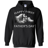 Happy first - Father's Day Hoodie - TEEEVER - Black / S- Hoodies -TeeEver.com